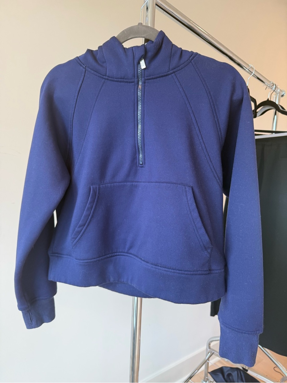 Amazon Essentials Navy Half-Zip Hoodie Sweatshirt